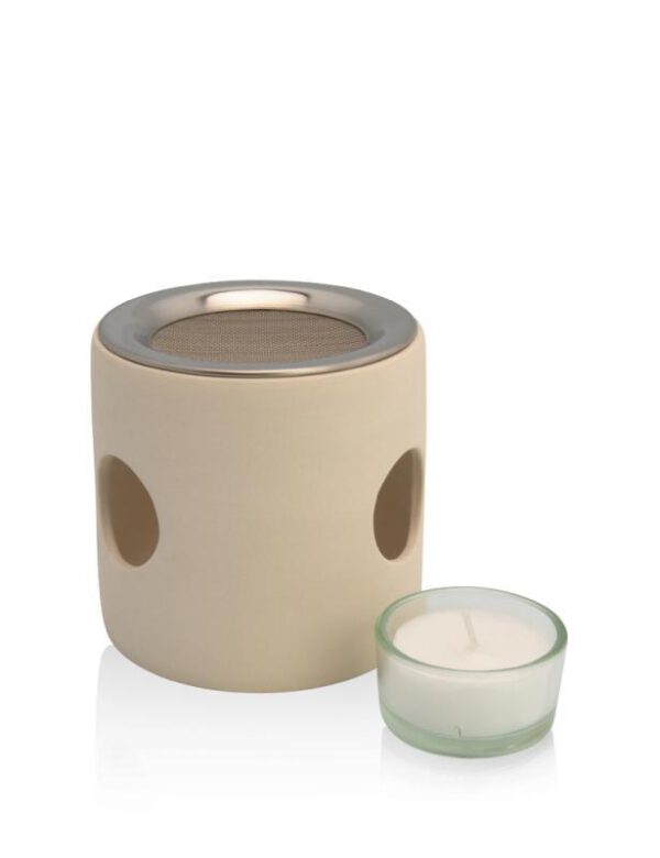 Farfalla – Cilinder wierookbrander beige met zeef