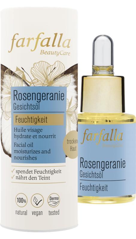 Farfalla – Geranium gezichtsolie (Rosengeranie) – hydraterend (15 ml)