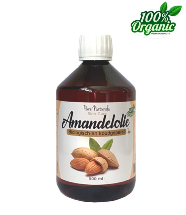 Pure Naturals – Biologische Amandelolie – Biologisch – Koudgeperst – Ongeraffineerd – 500 ml