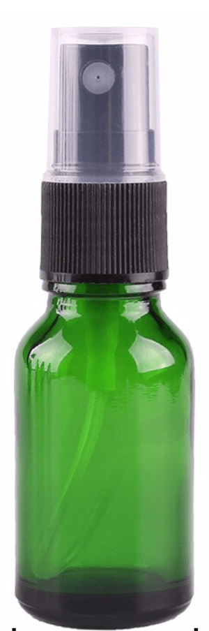 Groen glazen sprayflesje (15 ml)