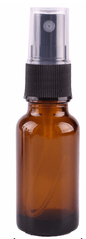 Amber (bruinglas) sprayflesje 20 ml met spraydop/verstuiver