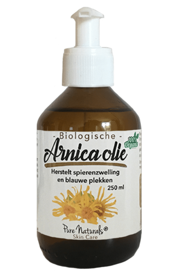 Pure Naturals – Arnica olie 250 ml – Biologisch – Maceraat – Puur – Huidolie – Bij blauwe plekken