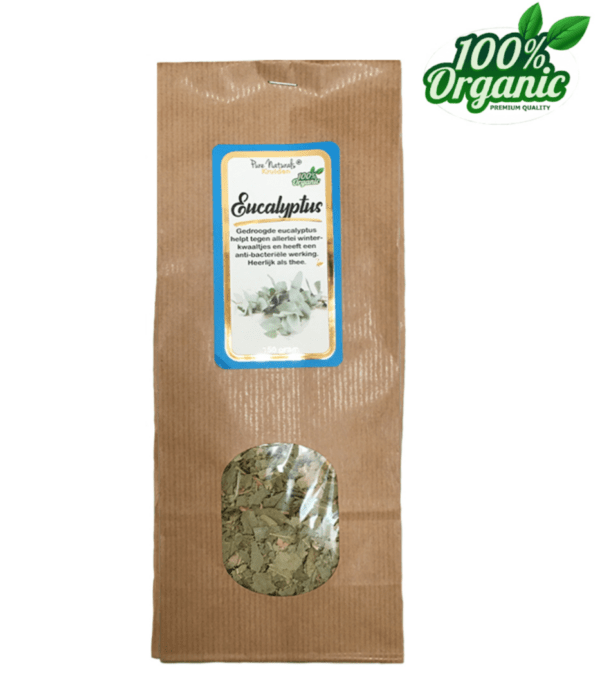 Pure Naturals – Gedroogde Eucalyptus blaadjes – biologisch – 150 gram