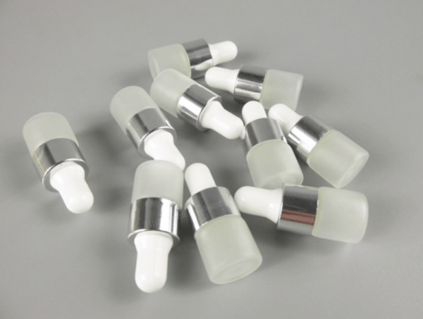 Mat glazen pipetflesjes met wit dopje – 3 ml (5 stuks!)