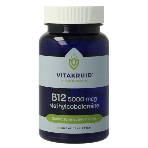 Vitakruid B12 5000 mcg Actief Methylcobalamine- 60 smelttabletten